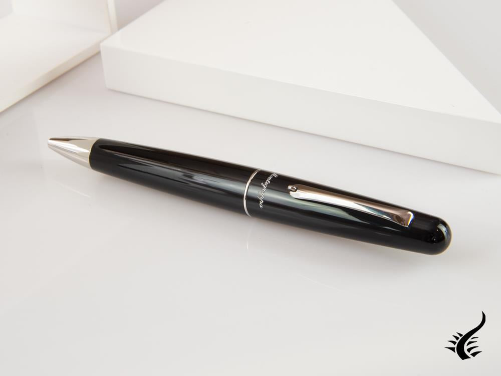 Montegrappa Elmo 01 Ballpoint pen, Black Resin, Stainless Steel, ISEORBAC