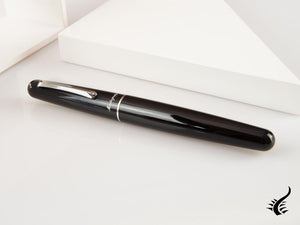 Stylo roller Montegrappa Elmo 01, résine noire, acier inoxydable, ISEORRAC