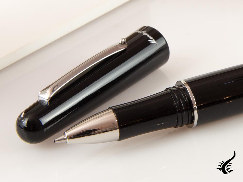 Stylo roller Montegrappa Elmo 01, résine noire, acier inoxydable, ISEORRAC