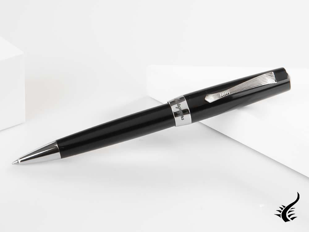 Stylo à bille Montegrappa Elmo 02 Jet Black, résine noire, ISE2RBAC