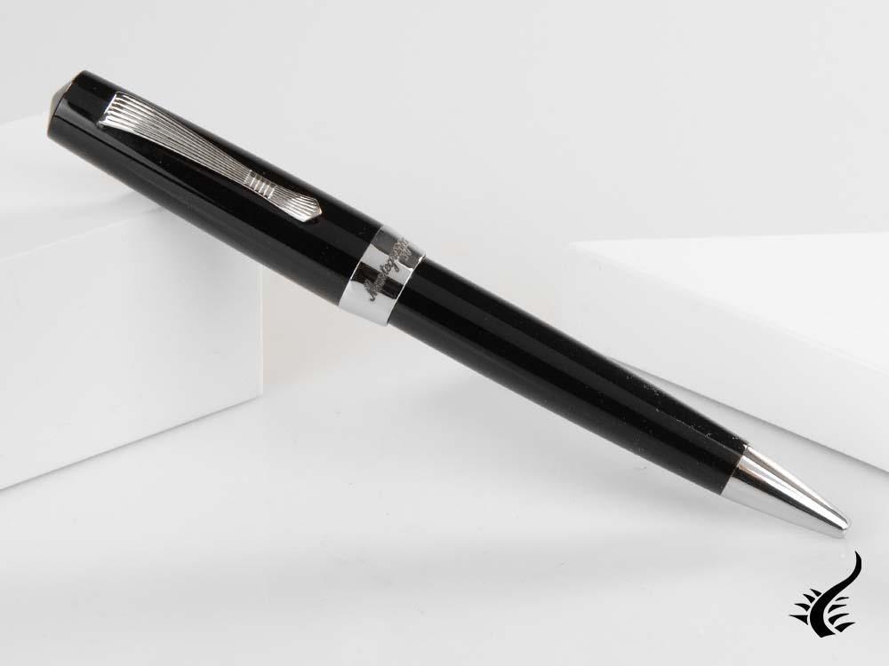 Stylo à bille Montegrappa Elmo 02 Jet Black, résine noire, ISE2RBAC