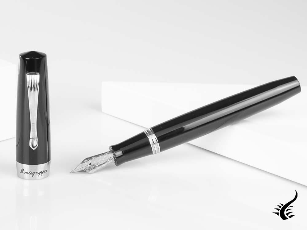 Stylo plume Montegrappa Elmo 02 Jet Black, résine noire, ISE2R-AC