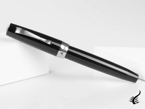 Stylo plume Montegrappa Elmo 02 Jet Black, résine noire, ISE2R-AC