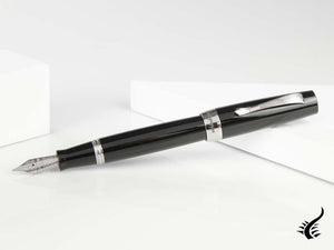 Stylo plume Montegrappa Elmo 02 Jet Black, résine noire, ISE2R-AC