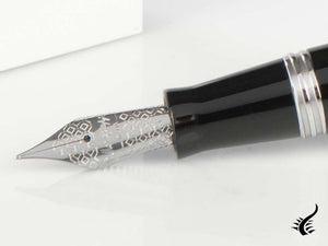 Montegrappa Elmo 02 Jet Black Fountain Pen, Black Resin, ISE2R-AC