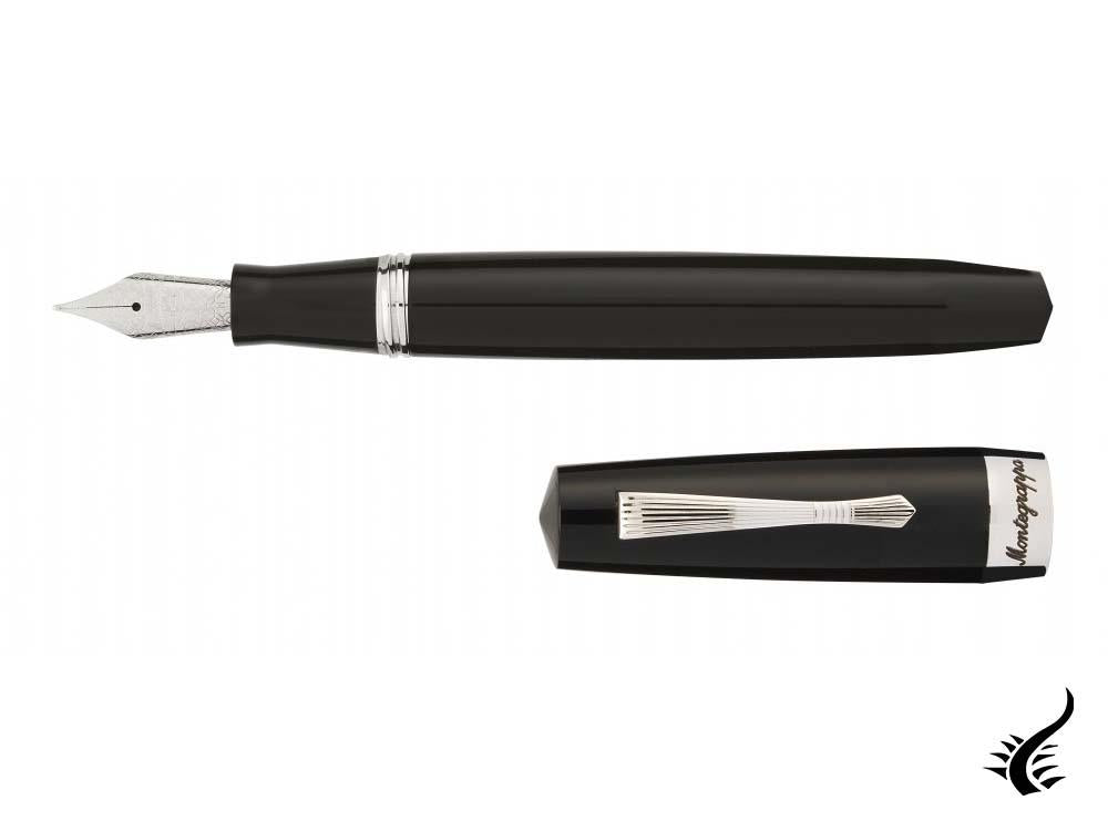 Montegrappa Elmo 02 Jet Black Fountain Pen, Black Resin, ISE2R-AC