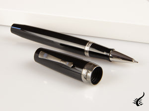 Montegrappa Elmo 02 Jet Black Rollerball pen, Resin, Stainless Steel, ISE2RRAC