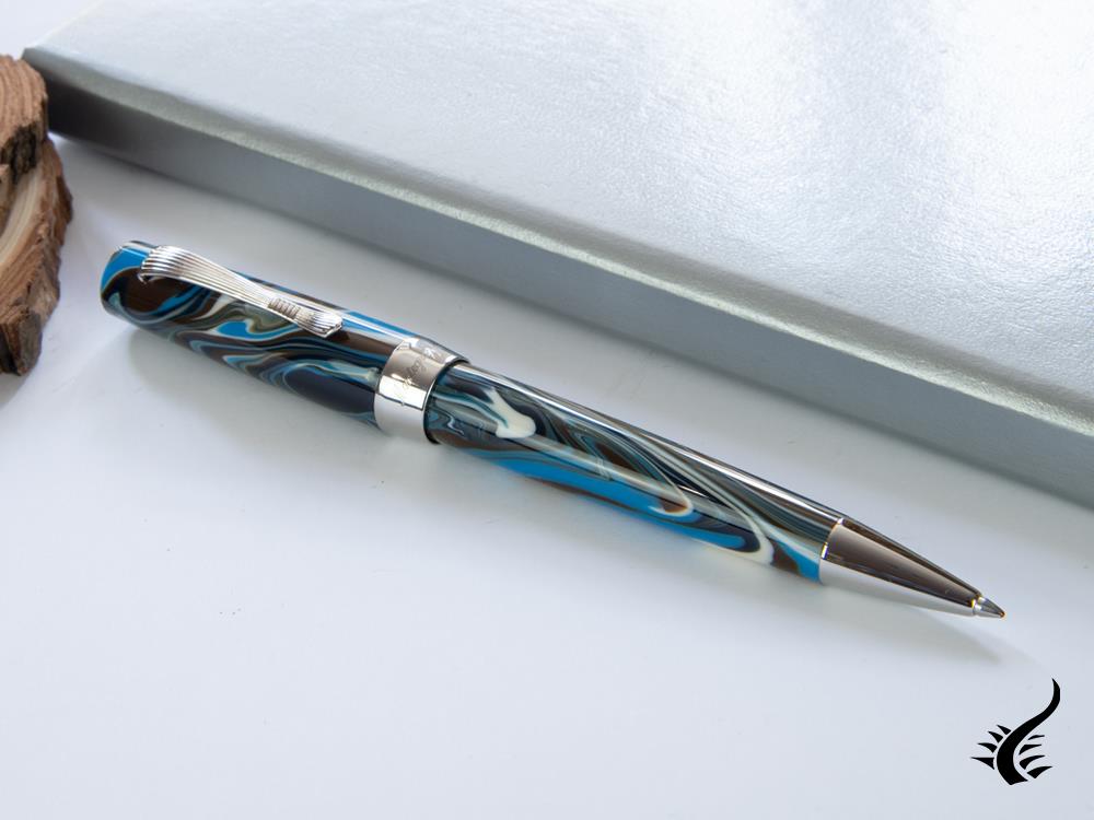 Stylo à bille Montegrappa Elmo 02 Sorapis, résine, acier inoxydable, ISE2RBAB