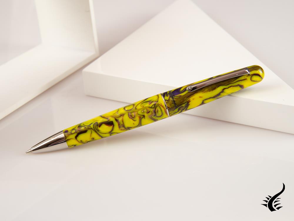 Stylo à bille Montegrappa Elmo Fantasy Blooms Iris Jaune, ISEORBAY