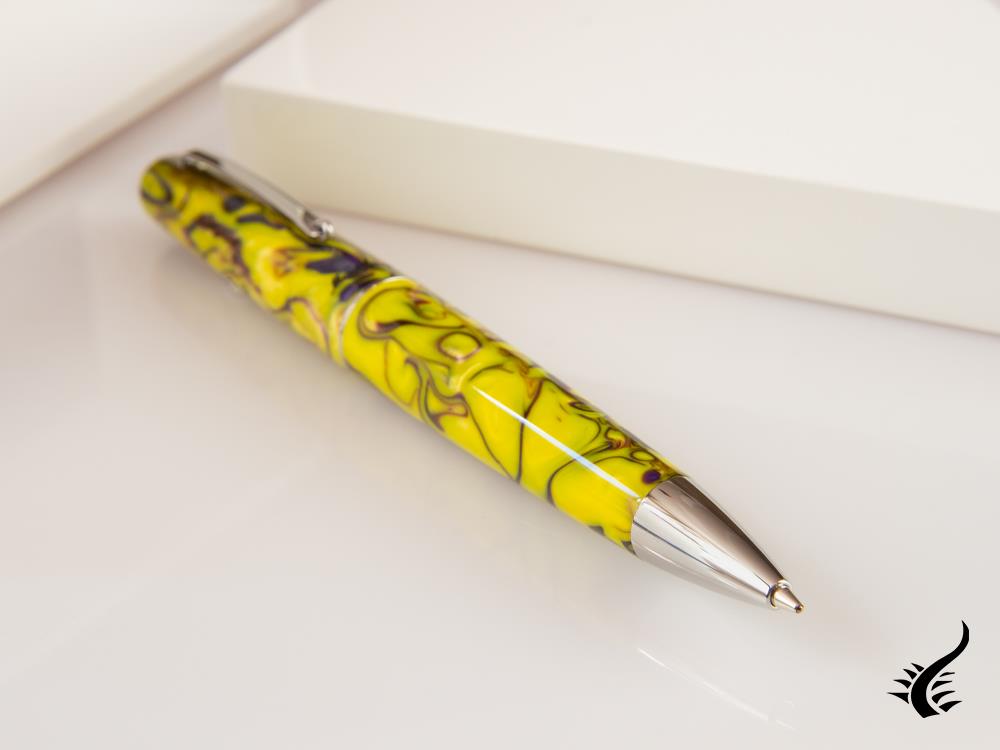 Stylo à bille Montegrappa Elmo Fantasy Blooms Iris Jaune, ISEORBAY