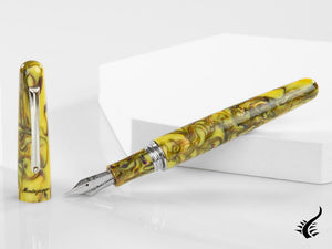 Stylo plume Montegrappa Elmo Fantasy Blooms Iris jaune, ISEOR-AY