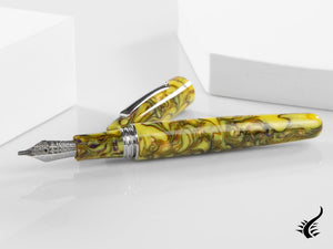 Stylo plume Montegrappa Elmo Fantasy Blooms Iris jaune, ISEOR-AY