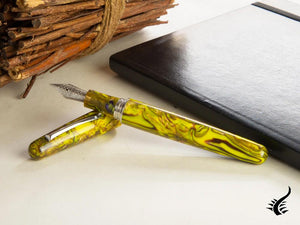 Montegrappa Elmo Fantasy Blooms Iris Yellow Fountain Pen, ISEOR-AY