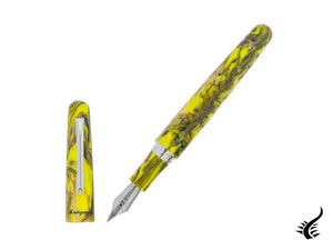 Stylo plume Montegrappa Elmo Fantasy Blooms Iris jaune, ISEOR-AY