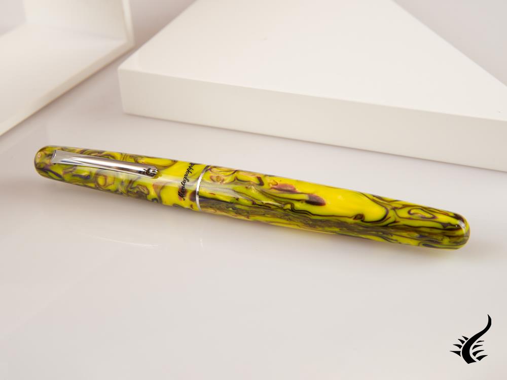 Stylo roller Montegrappa Elmo Fantasy Blooms Iris Jaune, ISEORRAY