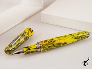 Stylo roller Montegrappa Elmo Fantasy Blooms Iris Jaune, ISEORRAY