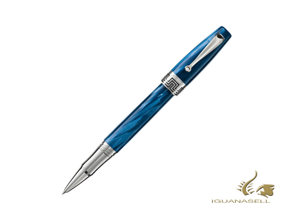 Montegrappa Extra 1930 Mediterranean Blue Rollerball pen, Silver Trim, ISEXTR2B