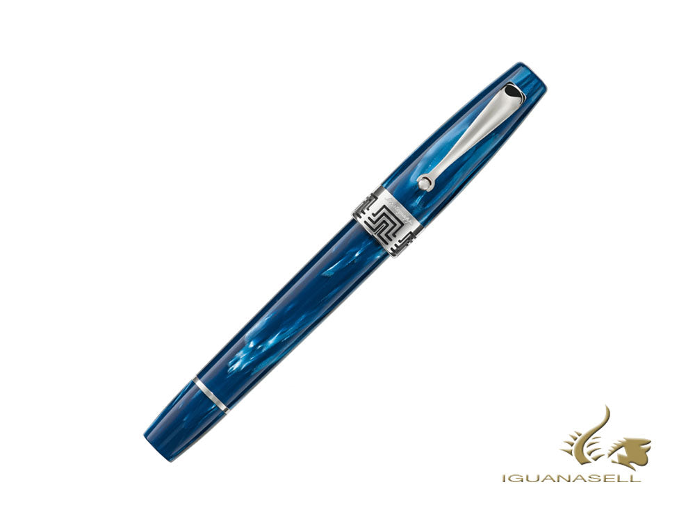 Montegrappa Extra 1930 Mediterranean Blue Rollerball pen, Silver Trim, ISEXTR2B