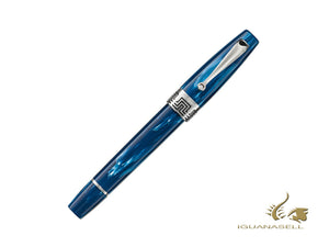 Stylo roller Montegrappa Extra 1930 Bleu Méditerranée, bordure argentée, ISEXTR2B