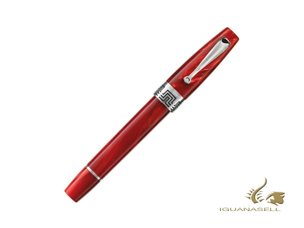 Stylo roller Montegrappa Extra 1930 rouge, celluloïd, attributs argent 925, ISEXTR2R