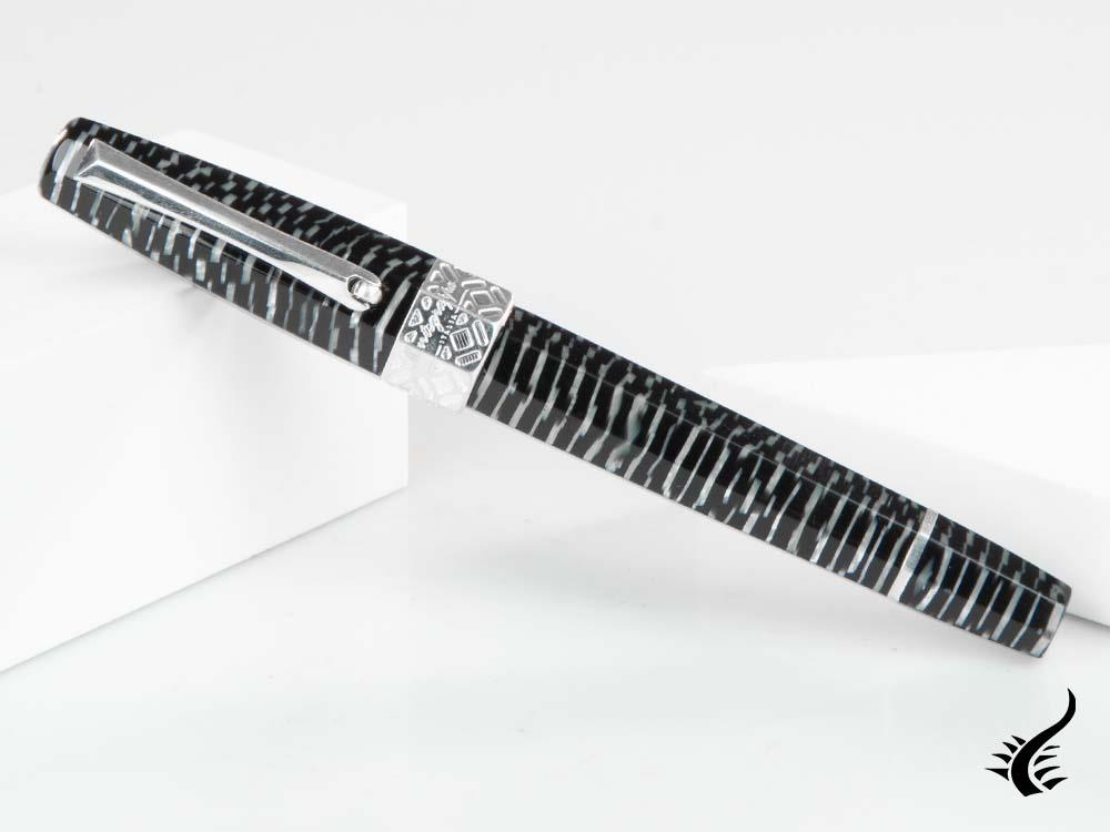 Stylo roller Montegrappa Extra Otto Zebra, garniture en argent .925, édition limitée