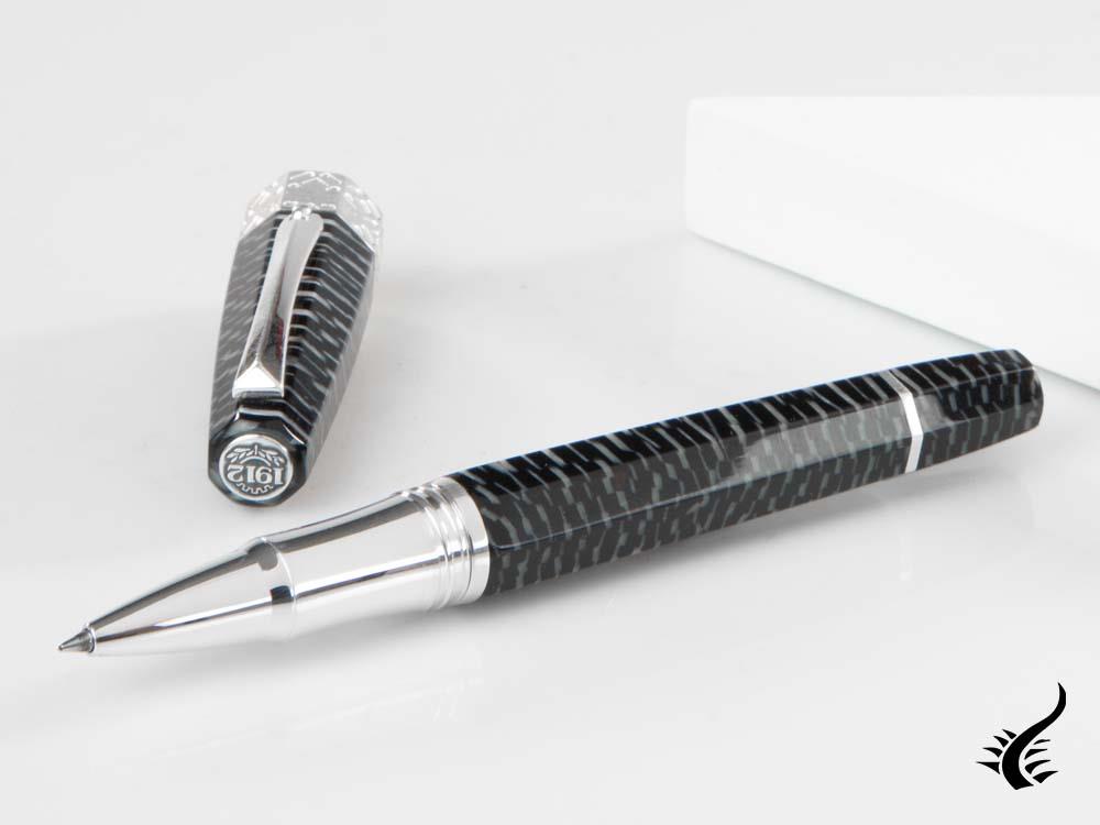 Stylo roller Montegrappa Extra Otto Zebra, garniture en argent .925, édition limitée