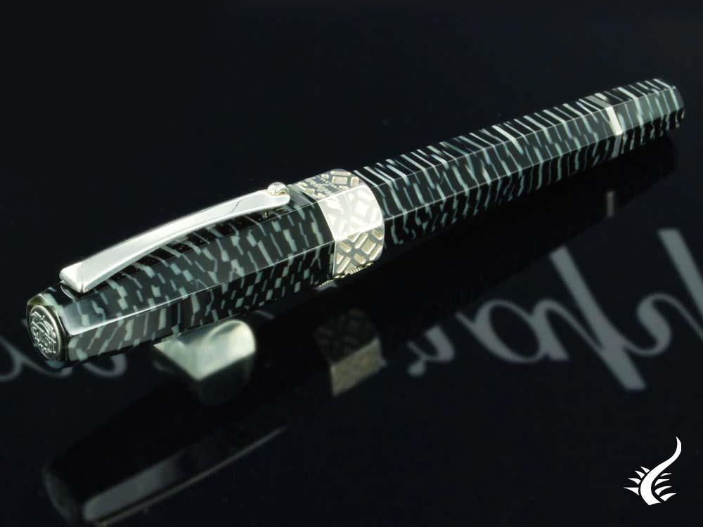 Stylo roller Montegrappa Extra Otto Zebra, garniture en argent .925, édition limitée