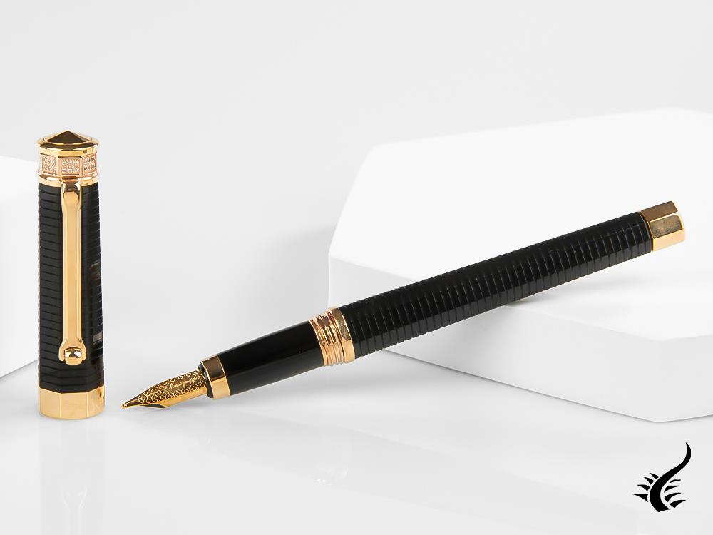 Montegrappa Fountain Pen Nero Uno - Red Gold - Swarovski Crystals