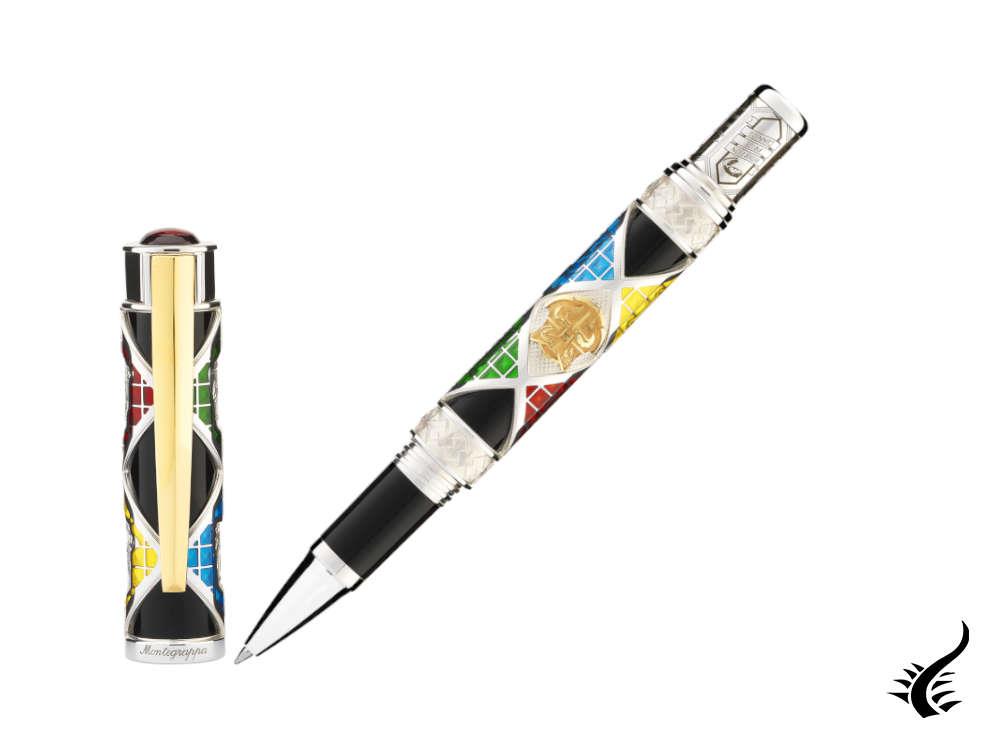 Stylo roller Montegrappa Harry Potter : Poudlard LE, garniture argentée, ISHPLRSH