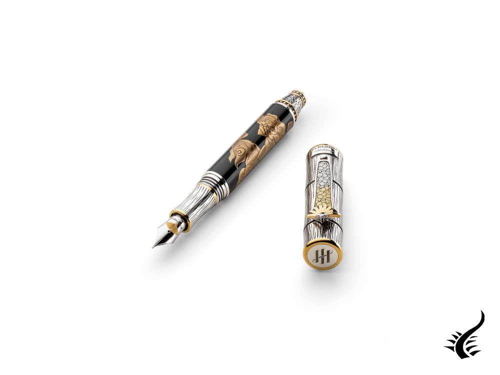 Montegrappa Kitcho Lion Fountain Pen, Silver, Limited Edition, ISKIN-01