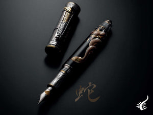 Montegrappa Kitcho Snake Fountain Pen, Silver, Limited Edition, ISKIN-06