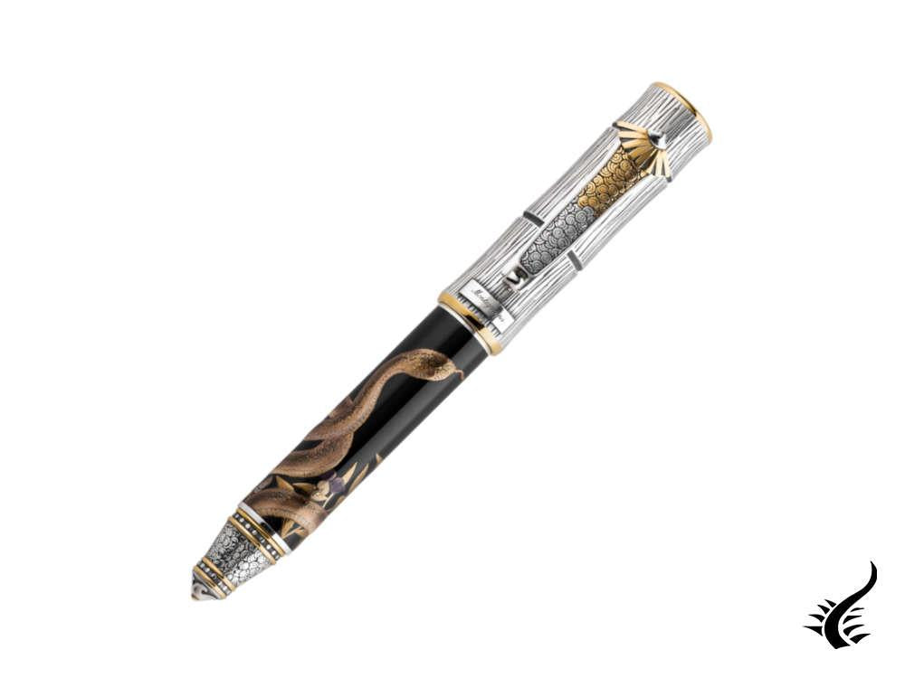 Montegrappa Kitcho Snake Fountain Pen, Silver, Limited Edition, ISKIN-06