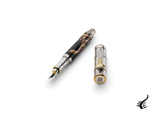 Montegrappa Kitcho Snake Fountain Pen, Silver, Limited Edition, ISKIN-06