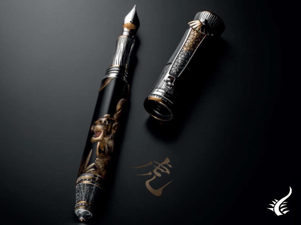 Stylo plume Montegrappa Kitcho Tiger, argent, édition limitée, ISKIN-02