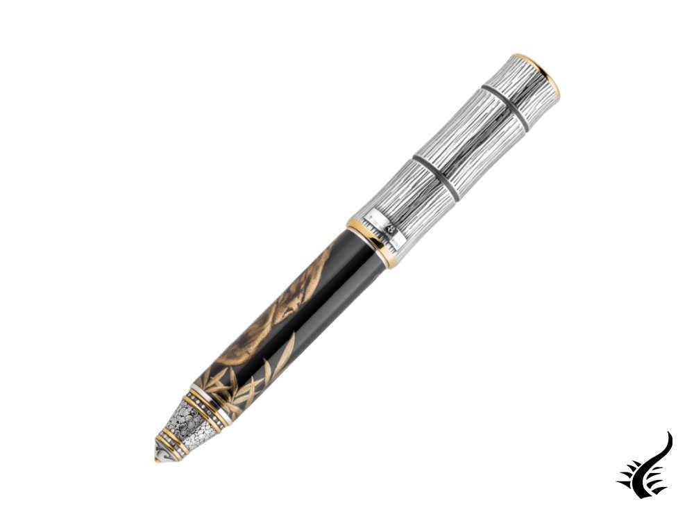 Montegrappa Kitcho Tiger Fountain Pen, Silver, Limited Edition, ISKIN-02