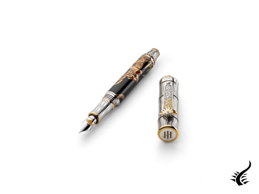 Montegrappa Kitcho Tiger Fountain Pen, Silver, Limited Edition, ISKIN-02