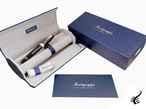 Stylo plume Montegrappa Miya Carbon, noir, finition argent, ISMYT-FC