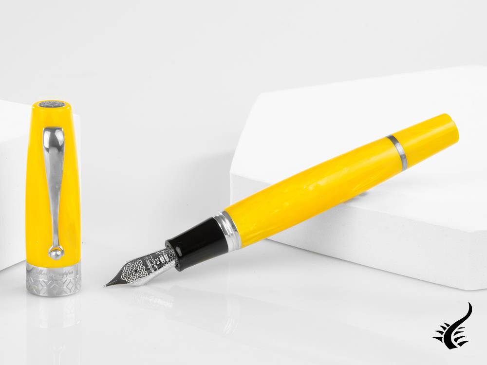 Stylo plume Montegrappa Miya édition limitée, jaune, argent, ISMYT-CY1