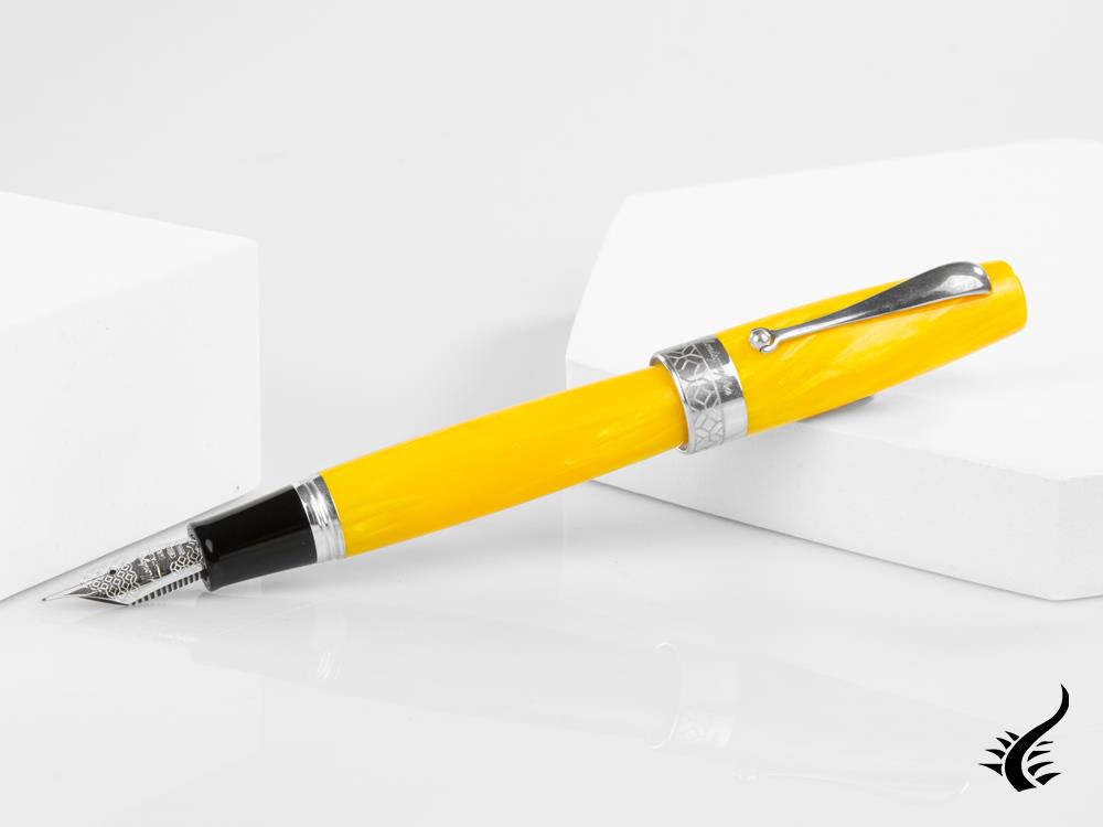 Montegrappa Miya Limited Edition Fountain Pen, Yellow, Silver, ISMYT-CY1