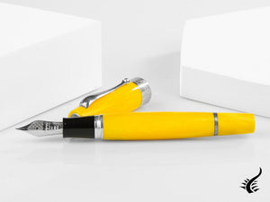 Montegrappa Miya Limited Edition Fountain Pen, Yellow, Silver, ISMYT-CY1