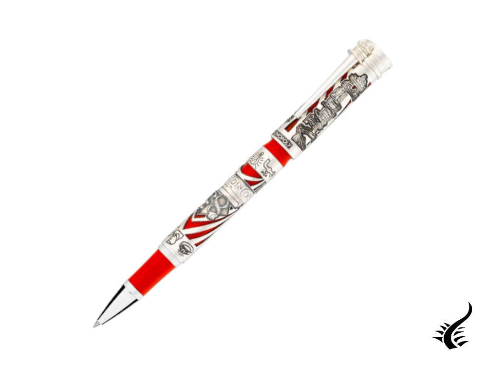 Stylo roller Montegrappa Monopoly 85th, finition argent, édition limitée, ISMXARSE