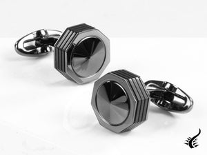 Montegrappa Nero Uno Cufflinks, Gun metal PVD, Metal, IDNLCLI1