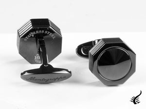 Montegrappa Nero Uno Cufflinks, Gun metal PVD, Metal, IDNLCLI1