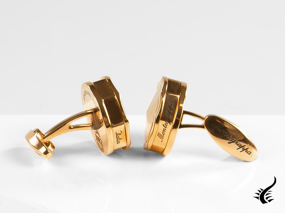 Montegrappa Nero Uno Cufflinks, Rose Gold, PVD, IDNRCLIS