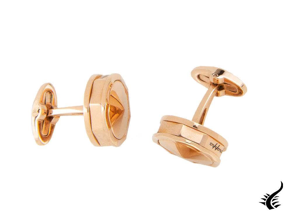 Montegrappa Nero Uno Cufflinks, Rose Gold, PVD, IDNRCLIS