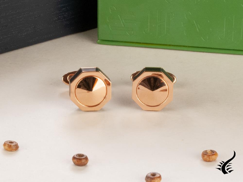 Montegrappa Nero Uno Cufflinks, Rose Gold PVD, Metal, IDNRCLI1