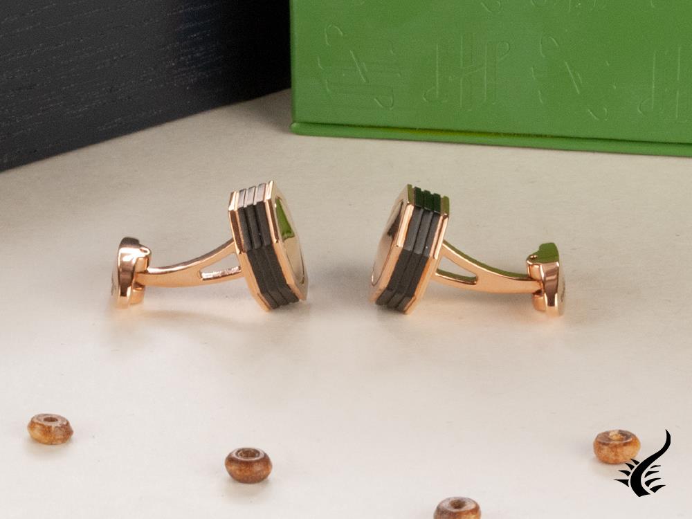 Montegrappa Nero Uno Cufflinks, Rose Gold PVD, Metal, IDNRCLI1