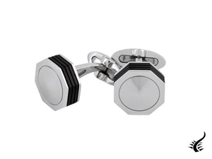 Montegrappa Nero Uno Cufflinks, Stainless steel, Metal, IDNUCLI1