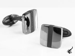 Montegrappa Quadro Cufflinks, Stainless steel, IP Gun Metal & IP Black, IDQUCLLB