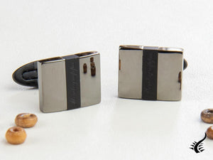 Montegrappa Quadro Cufflinks, Stainless steel. IP Gun Metal, IDQUCLSL